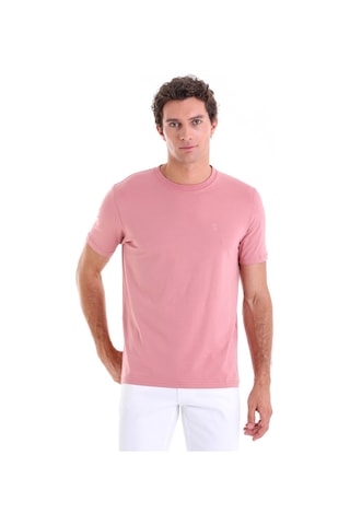Hatemoğlu Pembe Regular Fit Düz Pamuklu Bisiklet Yaka Triko Tişört Pembe