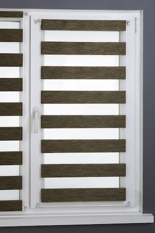 Briz Zebra Perde Cam Ve Balkon Kapı Perdesi Kahverengi