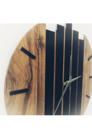 Modern Ahşap Duvar Saati 50cm Ahşap