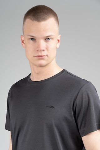 Maraton Regular Erkek Bisiklet Yaka Siyahmelanj T-shirt Siyah - Melanj
