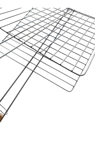 Mobilreyon Mangal Barbekü Izgarası,ahşap Saplı Tel Izgara 30 30cm