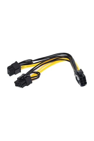 Zauss 6 Pin to 2x PCI-E (6+2) 8 Pin 30 CM Power Kablo Çoklayıcı