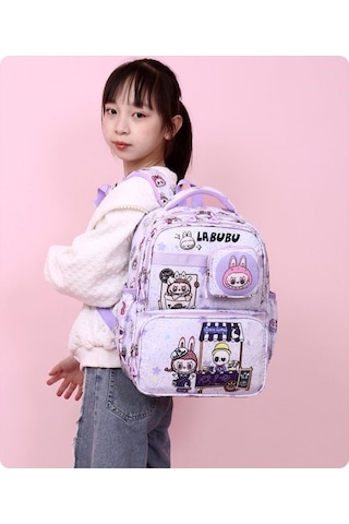 Aubyhe Labubu Karakterli, Omuz Egzersizli, Hafif Ve Büyük Kapasiteli Öğrenci Sınıf Çanta - Koyu Yeşil Koyu Yeşil