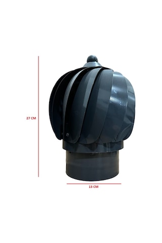 Esmatik-bacamatik-rüzgar Gülü / Çap: 13 Cm / Mat Siyah Boyalı / Baba's Stove