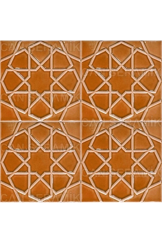 Can Seramik - 20x20 Cm. Kabartmalı Selçuklu Yıldızı Çini Karo N11.132
