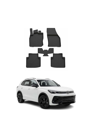 Volkswagen Tiguan 3 2024-2026 Uyumlu 4d Havuzlu Paspas Kauçuk Siyah 5 Parça