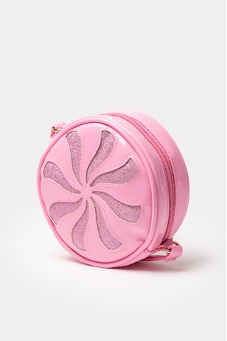 İcone Bag Yuvarlak Kız Çocuk Çantası Simli Suni Kız Çocuk Çantası Pembe