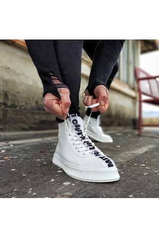 Wagoon Wg03 Beyaz Erkek Yarım Bilek Bot Beyaz