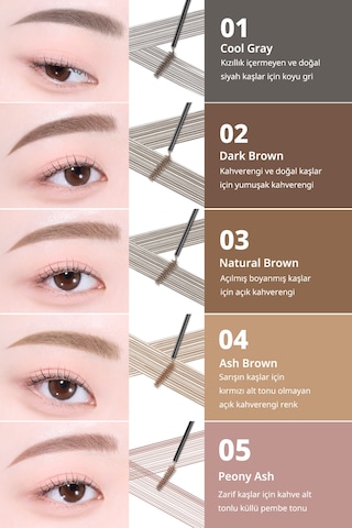 Perıpera Speedy Skinny Brow Mascara 09 Milky Ash