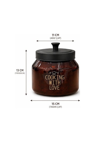 Morponi Metal Kapaklı Cam Çok Amaçlı Erzak Kavanozu Amber 1500 Ml 1,5 Lt