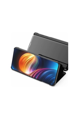 Xiaomi 12 Pro Kaplama Ayna Tutuculu Yatay Çevirme Deri Kılıf