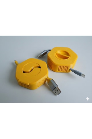 3d Baskı Kablo Makarası, Kablo Toplayıcı, Şarj Kablo Makarası, Taşınabilir Kablo Düzenleyici, Telefon Kablosu Makarası Sarı-mavi-gri Renk Seçenekleri