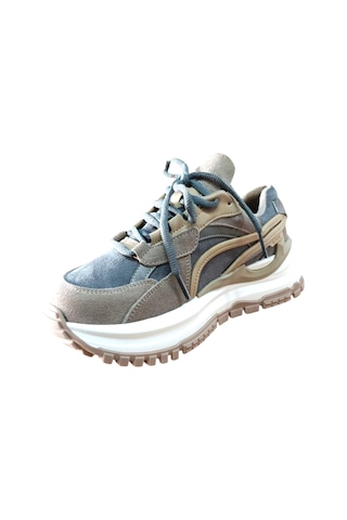Guja 25k331-2 Kadın Süet Sneaker Spor Ayakkabı Camel Siyah