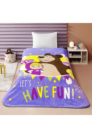 Lisanslı Masha And The Bear Fun Tek Kişilik Battaniye 000000001500218700 Çok Renkli