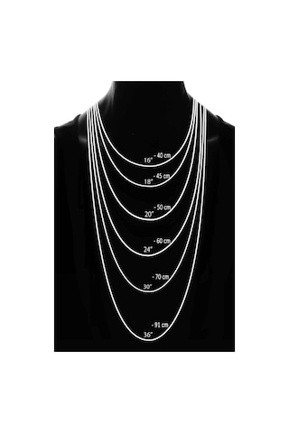 Örgü Zincir Model Şık 65Cm Uzunluk Gümüş Renk 316L Çelik Kolye (507253441)