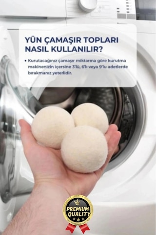 Sürtünme Engellen Kırışıklık Azaltıcı Çabuk Kuruma Yün Çamaşır Makinesi Kurutma Topu Yumuşatıcı 3'lü Çok Renkli