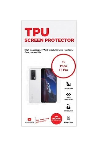 Xiaomi Poco F5 Pro Ön, Arka Ve Yan 360 Derece Tam Kaplama Tpu Film
