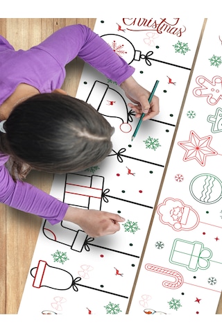 Yılbaşı Özel Bebek Ve Çocuk Için Boyama Kağıdı 3,75 Metre