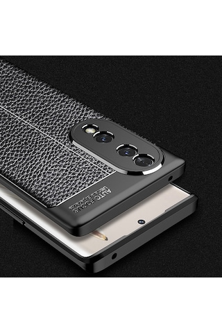 Honor 70 Kılıf Deri Görünümlü Silikon Kamera Korumalı Üstün Koruma Ogaa Lacivert