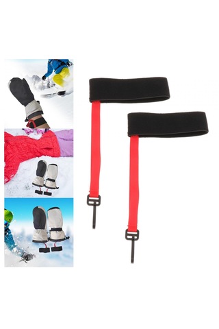 Dolıty 2 Adet Kayak Eldiveni Bilek Kayışı Yetişkin Kırmızı Kırmızı