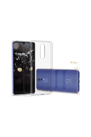 Alcatel 3 2019 Kılıf Süper Silikon Yumuşak Korumanano Glass Şeffaf