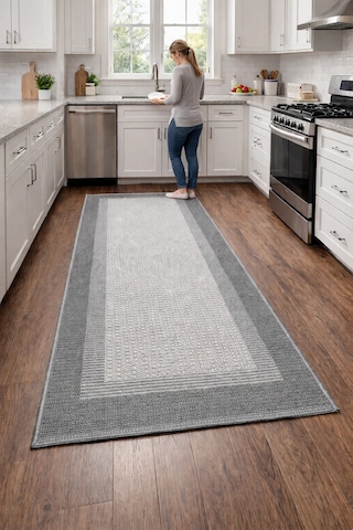 Mess Modern Dekoratif Yumuşak Dokulu Sisal Halı 3945 Gri Antrasit Çok Renkli