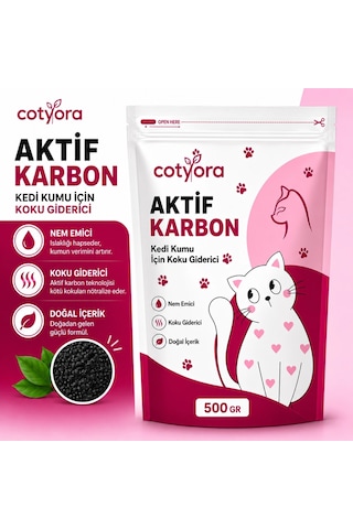 Aktif Karbon Kedi Kumu Koku Giderici Ve Önleyici 500 Gr Kedi Kumu İçin Aktif Karbonlu Koku Hapsedici