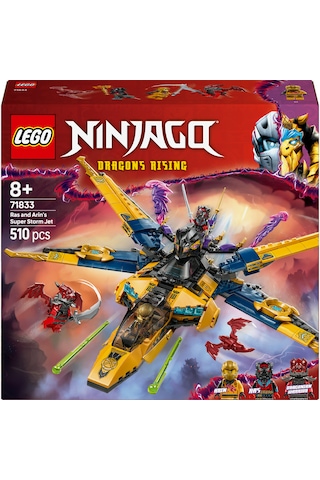 LEGO® NINJAGO® Ras ve Arin'in Süper Fırtına Jeti 71833 - 8 Yaş ve Üzeri Çocuklar için 3 Ninja Minifigürü İçeren Oyuncak Yapım Seti (510P)