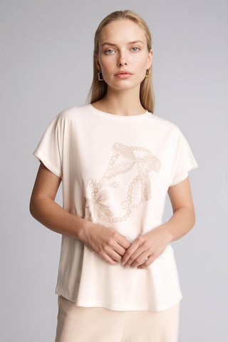 Defacto Baskılı Ekru Kadın T-shirt H2449ax/er105
