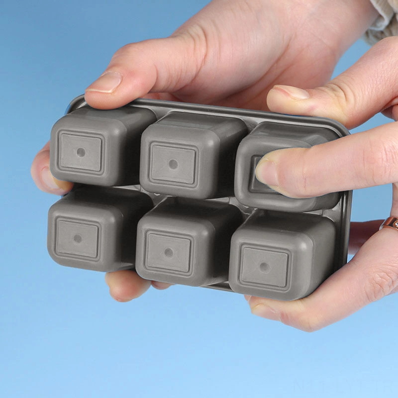 Youtek Gri Silikon Buzluk 6 Bölmeli Kapağıyla, Leakproof, Sağlıklı Malzeme, Kolay Çıkarma, Ev/bar/mutfak Kullanıma Uygun Çok Renkli