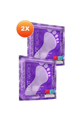 Avon Foot Works Lavanta Kokulu Nemlendirici Ve Rahatlatıcı Ayak Çorabı 2'li