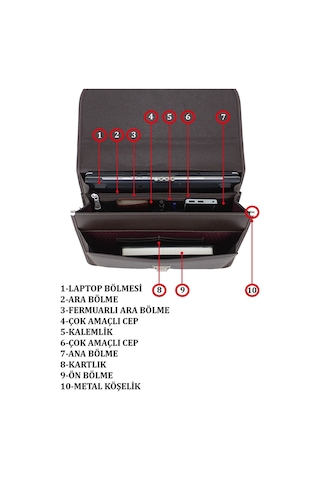 Case Club Kilit Mekanizmalı  Evrak Çantası 15,6 inç Laptop Bölmeli