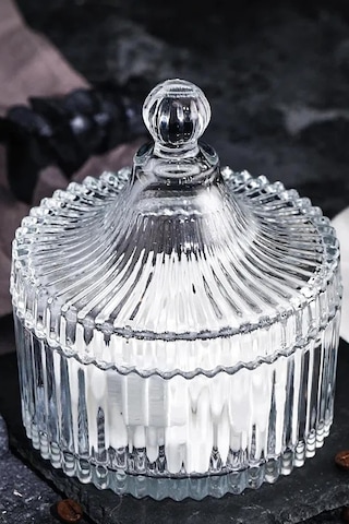 Kristal Cam Şekerlik Lokumluk 250ml Çap11cm