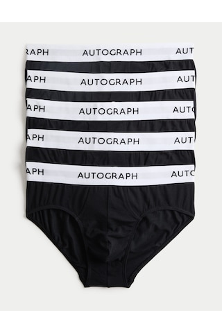 Marks & Spencer 5'li Supima Cotton Brief Külot Seti T14006221a Siyah Mix