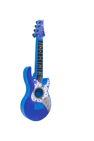 Rock Gitar Oyuncak Metal Telli 45 Cm Mavi