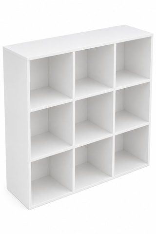 Karo 9 Bölmeli Beyaz Kitaplık 3 Katlı Dekoratif Raf Ve Düzenleyici