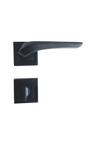 2021 Siyah Kare Rozetli Kapı Kolu Tuvalet Wc Ve Banyo Kapısı Kolu Wc 1 Takım