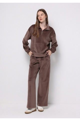 Colin's Colins Regular Fit Polo Yaka Nakışlı Kadın Kahverengi Sweatshirt Cl1076586 Q1.v2 Brw Kahverengi