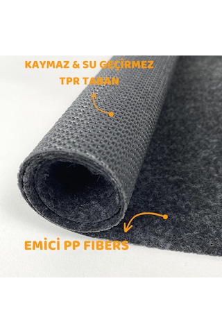 Beylini Çamaşır Makinası Örtüsü Koruma Matı Kaymaz Taban Emici Antrasit