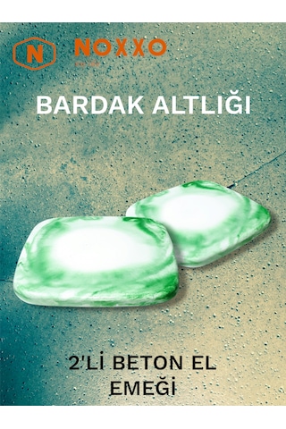 2 Li Beton Bardak Altlığı Betonun Şıklığı El Emeğinin Değeri Yeşil Yeşil