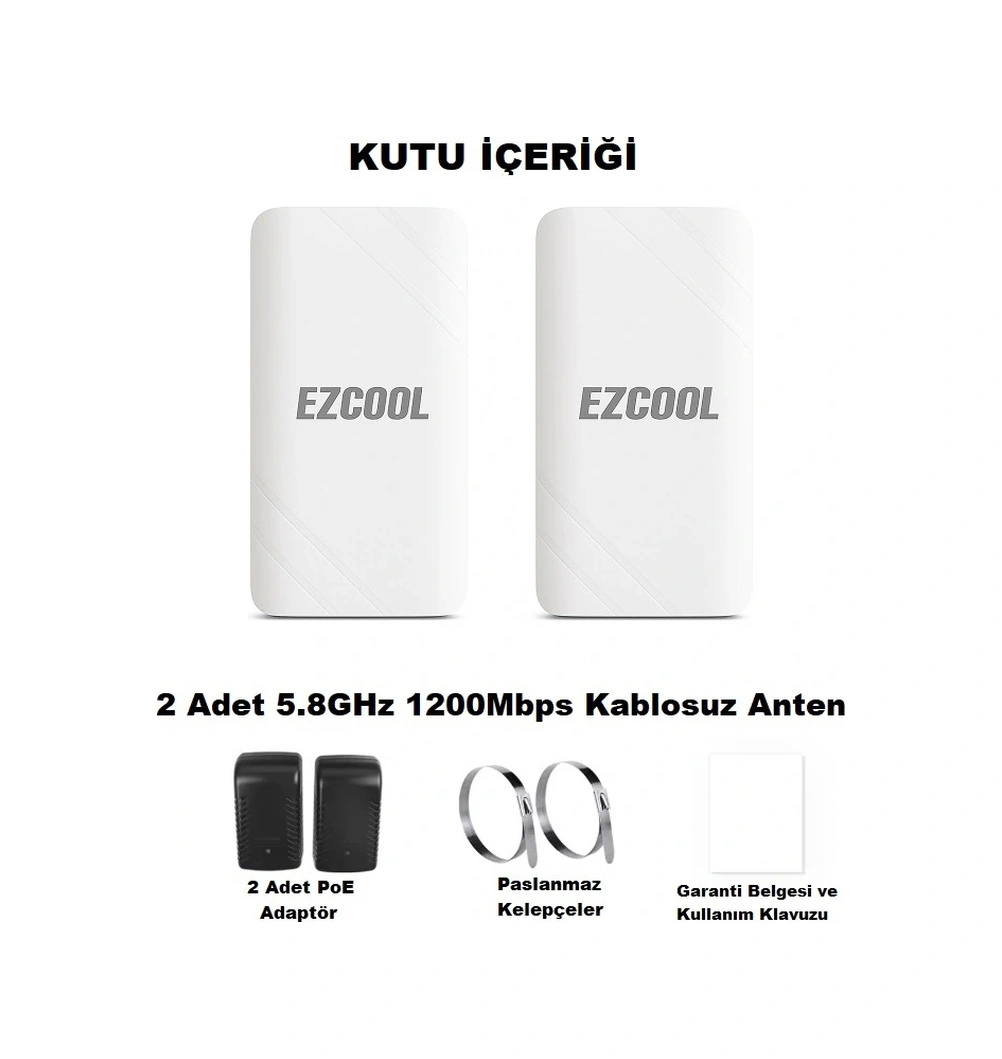 Ezcool Ez-w580an Dış Ortam 5.8ghz 1200mbps 1km Access Point