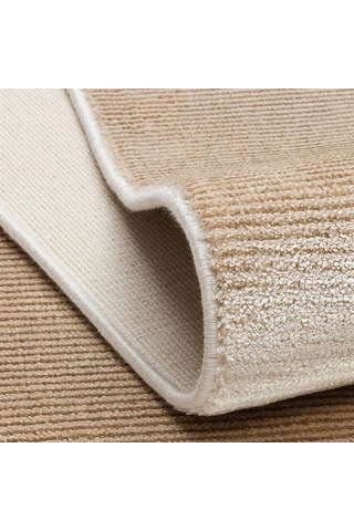 Hoom Rugs Como Nap 01 Latte Viskon & Floş Sık Dokuma Modern Salon Halısı Krem