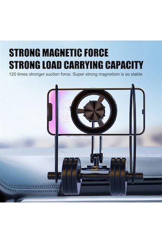 Geeroyoo Evrensel 360 Dönebilen Manyetik Araç Telefon Tutucu, Güçlü Yapışkan Ve Esnek Montaj Altın