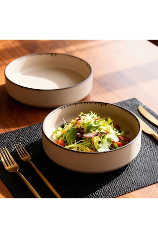 Güral Ese Valeron 2 Adet 18 Cm Salata Kasesi Mat Bej 26b 2732338