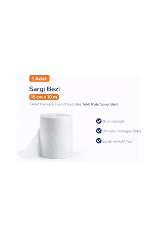 Sargı Bezi 15 Cm X 10 M 1 Adet Pamuklu Hidrofil Gazlı Bez Tekli Rulo Sargı Bezi Sargı Bezi 15 Cm X 10 M 1 Adet Pamuklu Hidrofil Gazlı Bez Tekli Rulo Sargı Bezi