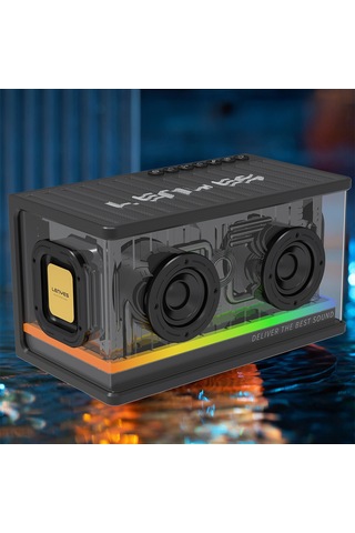 Lenyes S839 Rgb Işıklı Taşınabilir Tws Bluetooth Hoparlör V5.2 Siyah Siyah