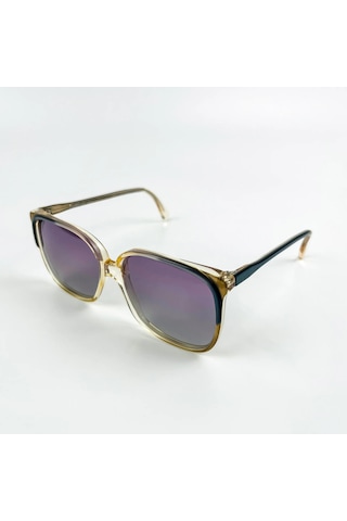 70's Luxottica Kemik Vintage Güneş Gözlüğü Osv400591 Gri - Yeşil