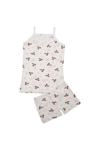 Kota 3407x6 Kız Çocuk 6'lı Karışık Desen İp Askılı Atlet Külot Takım-renkli Asorti