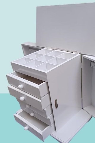 Hobi Dekoratif 90372 Takı Şifonyer 7çekm Gizli Çem Modüllü Parlak Beyaz El Yapım