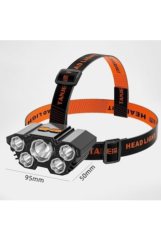 Usb Şarjlı 150w Ultra Güçlü Led Şarjlı 5 Led 5x Cree Led Kafa Feneri Avcı Feneri Balıkçı Kamp Feneri Diğer